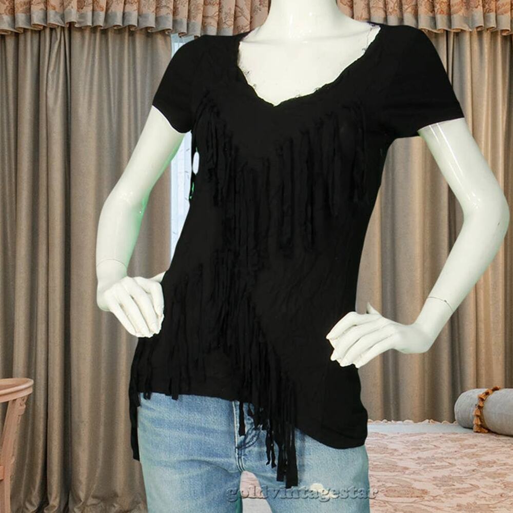 Native Outsiders Fringed Boho Southwestern Westerncore Top T Shirt S